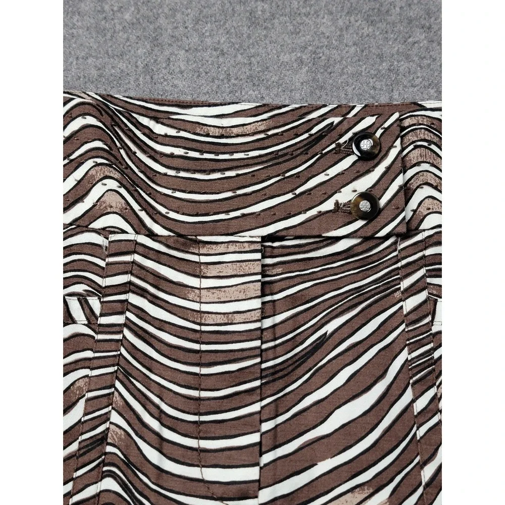 Tory Burch Women's Skirt Size‎ 4 Brown White Zebra Print Cotton Stretch Mini
